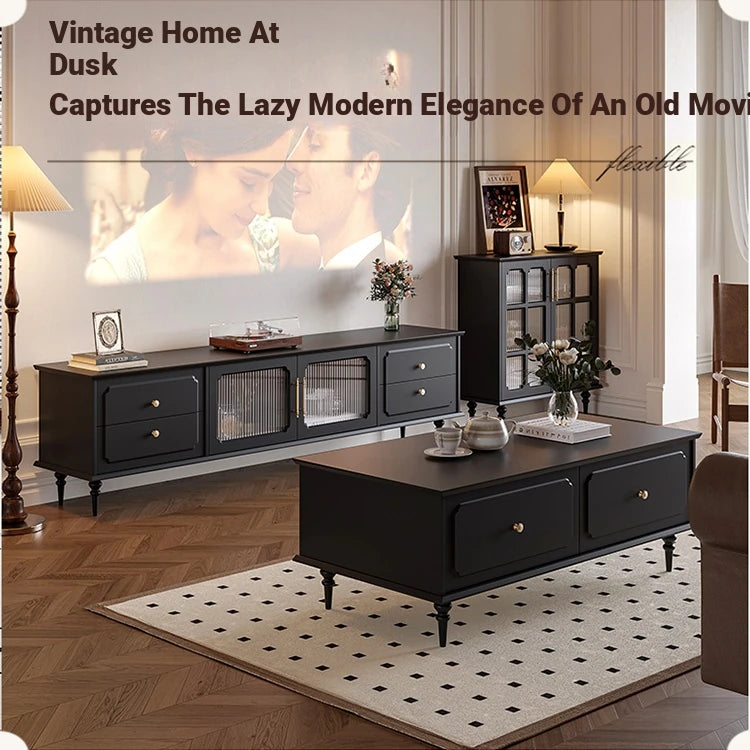 Elegant Solid Wood Tea Table with Storage Drawers – Modern Coffee Table for Living Room Decor hmz-4941