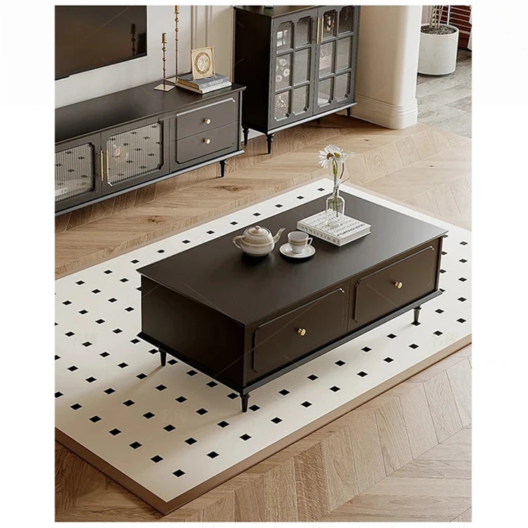 Elegant Solid Wood Tea Table with Storage Drawers – Modern Coffee Table for Living Room Decor hmz-4941