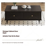 Elegant Solid Wood Tea Table with Storage Drawers – Modern Coffee Table for Living Room Decor hmz-4941