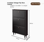 Stylish Mid-Century Shoe Cabinet in Classic Black - Elegant Storage Solution for Your Home hmz-4943