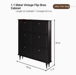 Stylish Mid-Century Shoe Cabinet in Classic Black - Elegant Storage Solution for Your Home hmz-4943