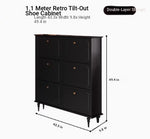 Stylish Mid-Century Shoe Cabinet in Classic Black - Elegant Storage Solution for Your Home hmz-4943