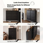 Stylish Mid-Century Shoe Cabinet in Classic Black - Elegant Storage Solution for Your Home hmz-4943