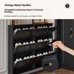 Stylish Mid-Century Shoe Cabinet in Classic Black - Elegant Storage Solution for Your Home hmz-4943