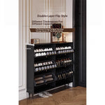Stylish Mid-Century Shoe Cabinet in Classic Black - Elegant Storage Solution for Your Home hmz-4943