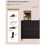 Stylish Mid-Century Shoe Cabinet in Classic Black - Elegant Storage Solution for Your Home hmz-4943