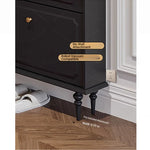 Stylish Mid-Century Shoe Cabinet in Classic Black - Elegant Storage Solution for Your Home hmz-4943