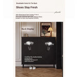 Stylish Mid-Century Shoe Cabinet in Classic Black - Elegant Storage Solution for Your Home hmz-4943