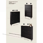 Stylish Mid-Century Shoe Cabinet in Classic Black - Elegant Storage Solution for Your Home hmz-4943