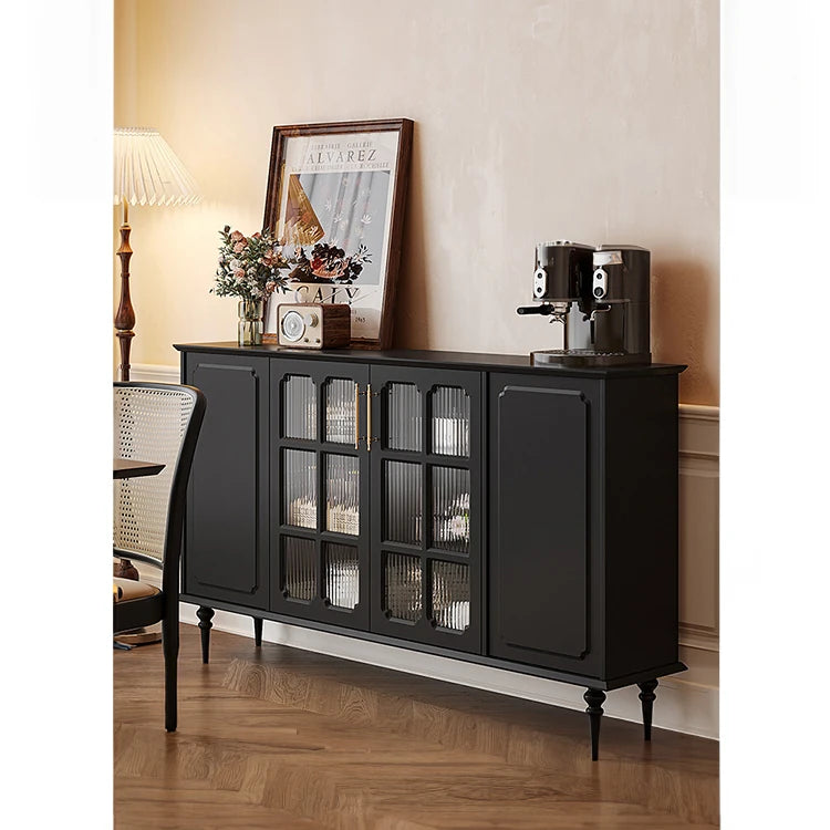 Elegant Solid Wood Cabinet with Glass Doors - Modern Storage Solution for Home Décor hmz-4944
