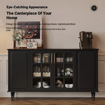 Elegant Solid Wood Cabinet with Glass Doors - Modern Storage Solution for Home Décor hmz-4944
