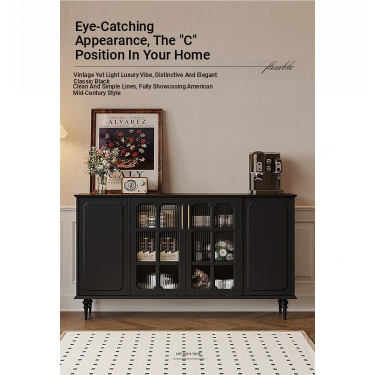 Elegant Solid Wood Cabinet with Glass Doors - Modern Storage Solution for Home Décor hmz-4944