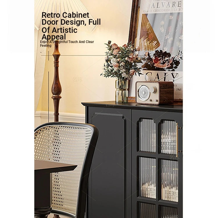 Elegant Solid Wood Cabinet with Glass Doors - Modern Storage Solution for Home Décor hmz-4944