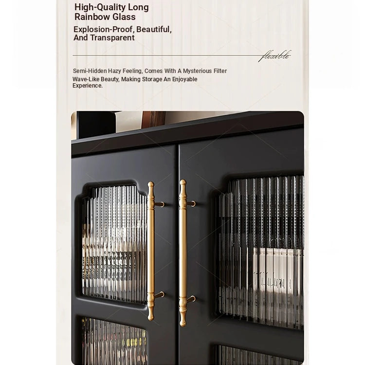 Elegant Solid Wood Cabinet with Glass Doors - Modern Storage Solution for Home Décor hmz-4944
