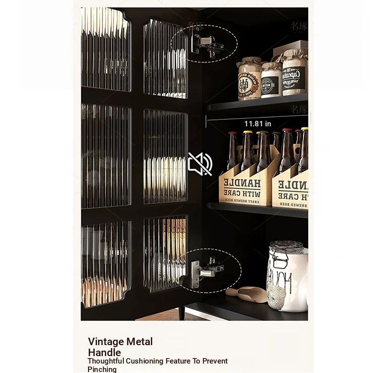 Elegant Solid Wood Cabinet with Glass Doors - Modern Storage Solution for Home Décor hmz-4944