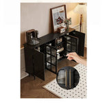 Elegant Solid Wood Cabinet with Glass Doors - Modern Storage Solution for Home Décor hmz-4944