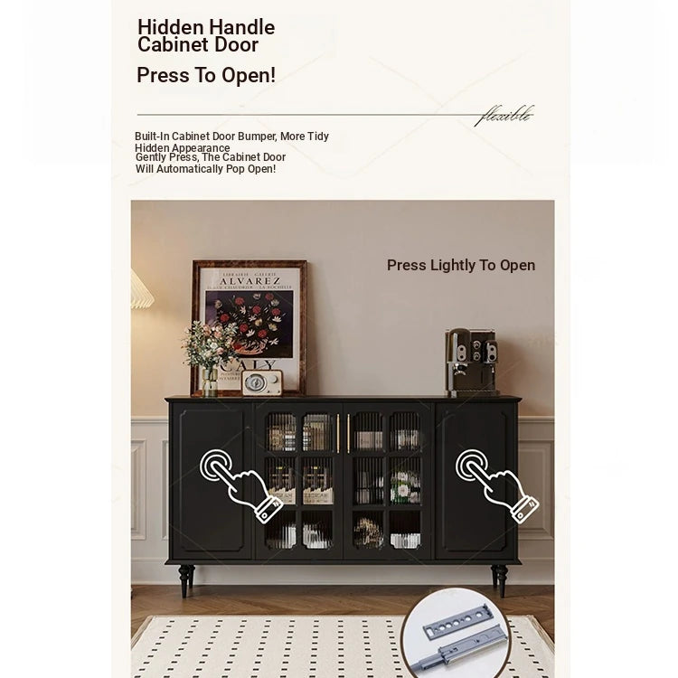 Elegant Solid Wood Cabinet with Glass Doors - Modern Storage Solution for Home Décor hmz-4944