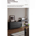 Stylish Gray Cabinet with Gold Accents - Elegant Storage Solution for Home Decor hmz-4946