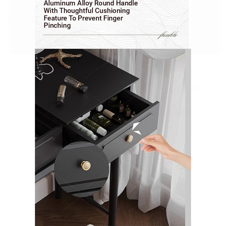 Stylish Gray Cabinet with Gold Accents - Elegant Storage Solution for Home Decor hmz-4946