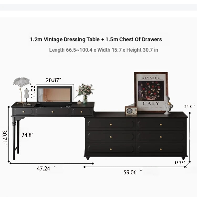 Elegant Makeup Table with Glass Top - Stylish Storage Solution for Your Beauty Essentials hmz-4947