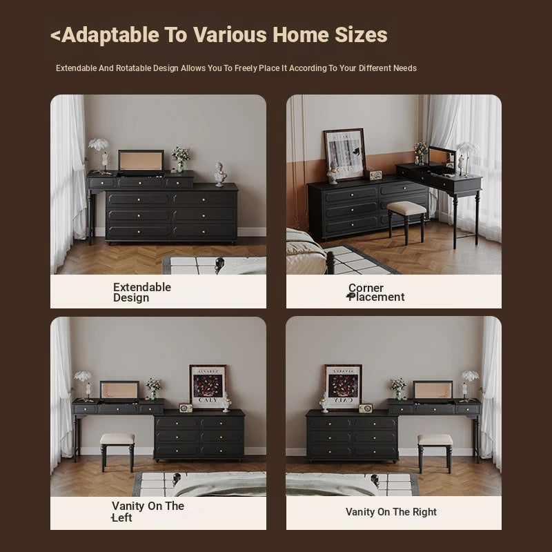 Elegant Makeup Table with Glass Top - Stylish Storage Solution for Your Beauty Essentials hmz-4947