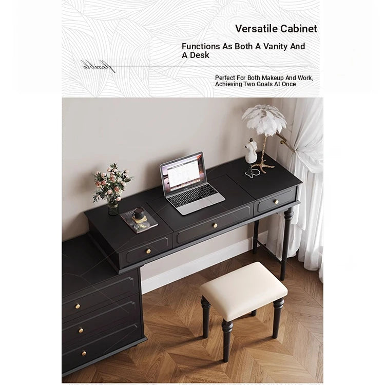 Elegant Makeup Table with Glass Top - Stylish Storage Solution for Your Beauty Essentials hmz-4947