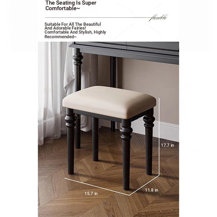 Elegant Makeup Table with Glass Top - Stylish Storage Solution for Your Beauty Essentials hmz-4947