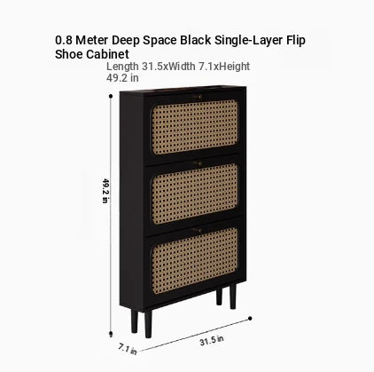 Stylish Shoe Cabinet with Woven Baskets - Organize Your Entryway in Style! hmz-4948