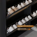 Stylish Shoe Cabinet with Woven Baskets - Organize Your Entryway in Style! hmz-4948