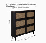 Stylish Shoe Cabinet with Woven Baskets - Organize Your Entryway in Style! hmz-4948