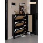 Stylish Shoe Cabinet with Woven Baskets - Organize Your Entryway in Style! hmz-4948