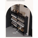 Stylish Shoe Cabinet with Woven Baskets - Organize Your Entryway in Style! hmz-4948