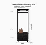 Chic Solid Wood Storage Rack with Hanging Rod and Drawer for Stylish Organization hmz-4949