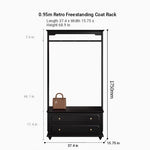 Chic Solid Wood Storage Rack with Hanging Rod and Drawer for Stylish Organization hmz-4949