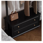 Chic Solid Wood Storage Rack with Hanging Rod and Drawer for Stylish Organization hmz-4949