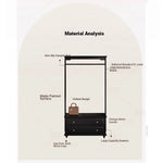 Chic Solid Wood Storage Rack with Hanging Rod and Drawer for Stylish Organization hmz-4949
