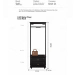 Chic Solid Wood Storage Rack with Hanging Rod and Drawer for Stylish Organization hmz-4949