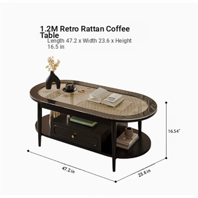 Stylish Solid Wood Tea Table with Tempered Glass Top - Perfect for Modern Living Rooms hmz-4950