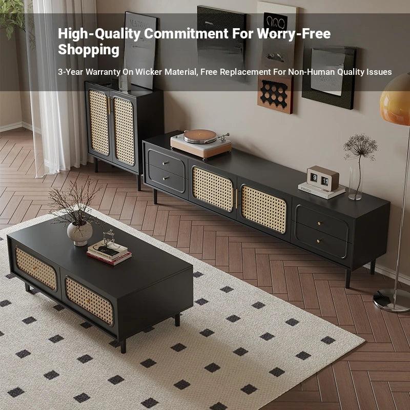 Stylish Solid Wood Tea Table with Tempered Glass Top - Perfect for Modern Living Rooms hmz-4950