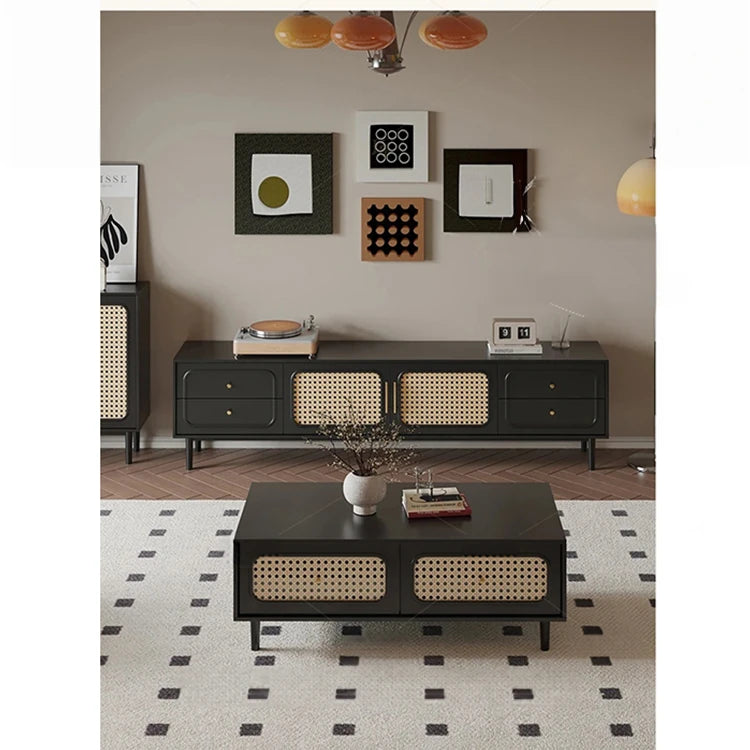 Stylish Solid Wood Tea Table with Tempered Glass Top - Perfect for Modern Living Rooms hmz-4950