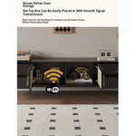 Stylish Solid Wood TV Cabinet with Tempered Glass and Elegant Rattan Design - Perfect for Modern Living Rooms! hmz-4951