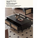 Stylish Solid Wood TV Cabinet with Tempered Glass and Elegant Rattan Design - Perfect for Modern Living Rooms! hmz-4951