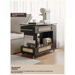Stylish Tea Table with Storage and Rolling Wheels - Perfect for Modern Living Rooms hmz-4952
