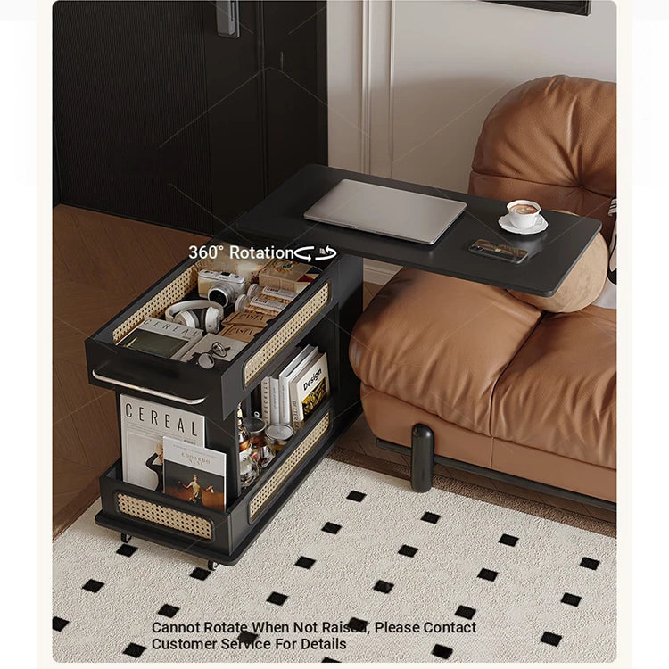 Stylish Tea Table with Storage and Rolling Wheels - Perfect for Modern Living Rooms hmz-4952