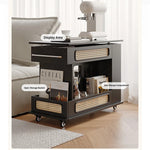Stylish Tea Table with Storage and Rolling Wheels - Perfect for Modern Living Rooms hmz-4952