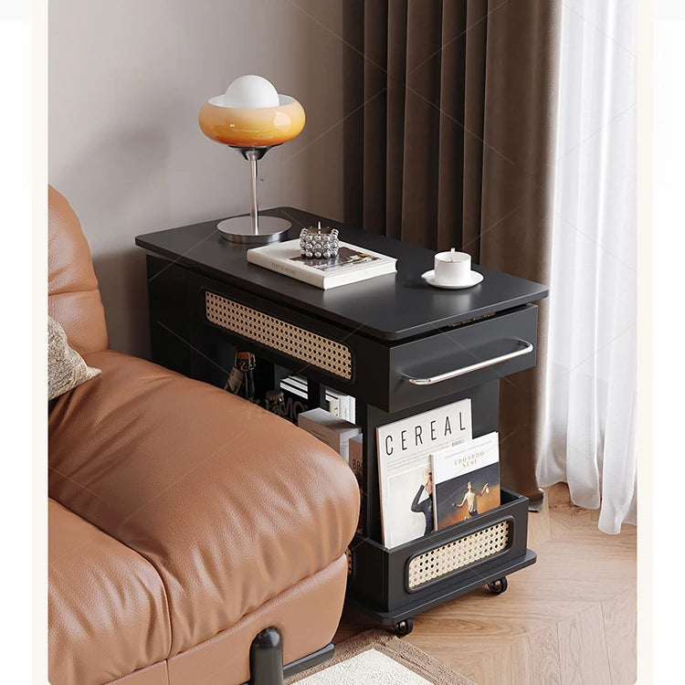 Stylish Tea Table with Storage and Rolling Wheels - Perfect for Modern Living Rooms hmz-4952