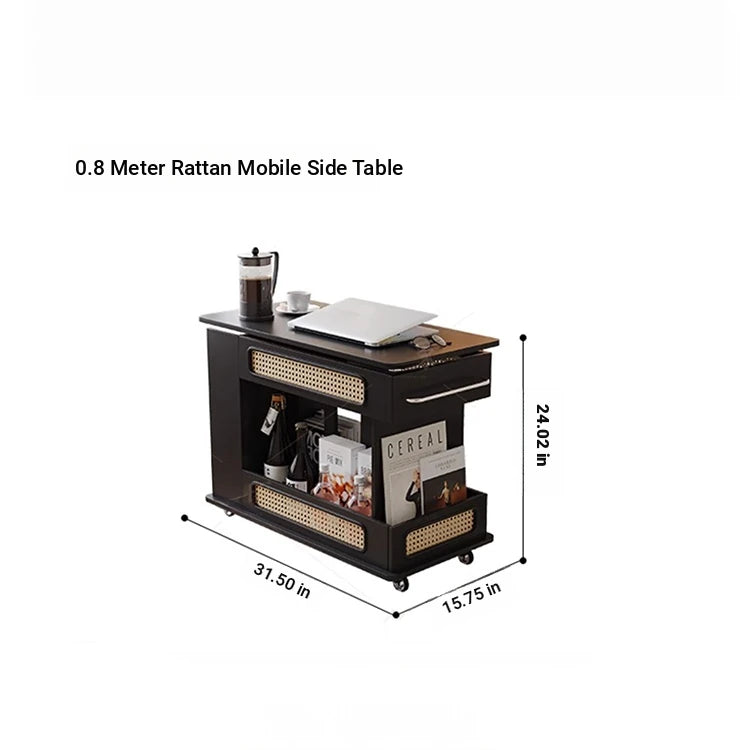 Stylish Tea Table with Storage and Rolling Wheels - Perfect for Modern Living Rooms hmz-4952