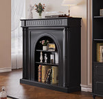 Elegant Black Cabinet with Stylish Shelves – Modern Home Storage Solution hmz-4953