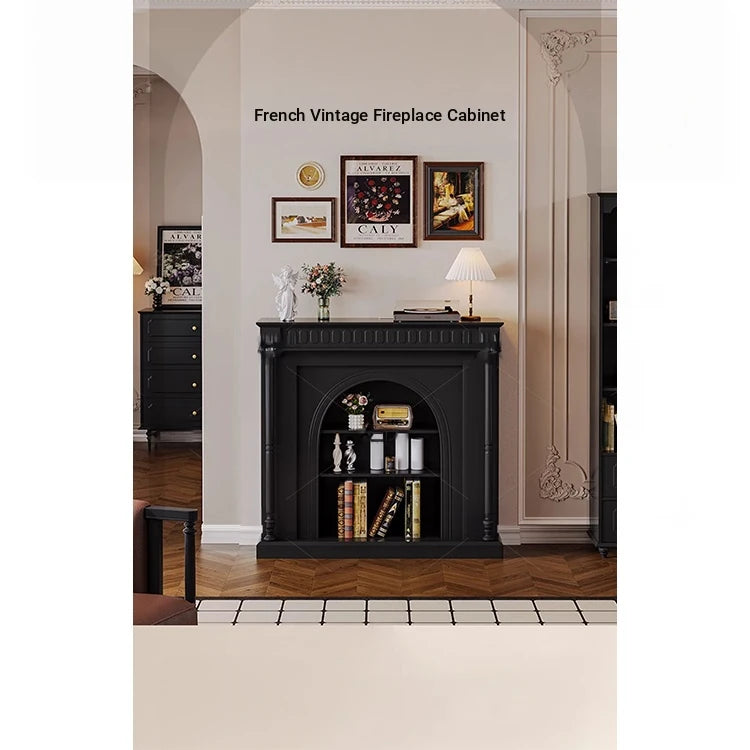 Elegant Black Cabinet with Stylish Shelves – Modern Home Storage Solution hmz-4953