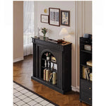Elegant Black Cabinet with Stylish Shelves – Modern Home Storage Solution hmz-4953